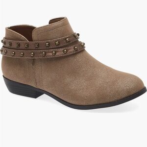 Nina Studded Shimmer Brown Ankle Booties NWB